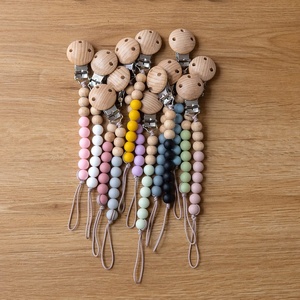 Personalizzazione all'ingrosso per alimenti in Silicone <span class=keywords><strong>porta</strong></span> perline in legno di faggio fatto a mano finte massaggiagengive per bambini - Product Image 2