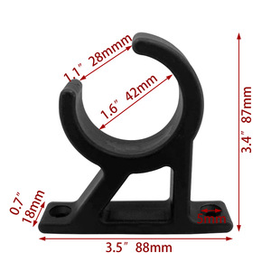 Serre-tuyau 42 mm en nylon noir, support de tuyau simple, matériel marin, accessoire de bateau - Product Image 1