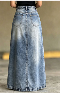 Pantalone Gonna in Denim Stratificato Avant-Garde da <span class=keywords><strong>Donna</strong></span>, <span class=keywords><strong>con</strong></span> Doppia Vita Deconstruita, Modello Maxi Avvolgente, Stile High Street, Effetto Lavato 2026 - Product Image 3