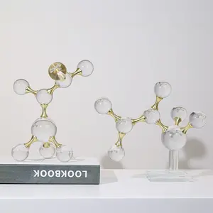 Bola dourada de design de luxo, artesanato, modelagem molecular, decoração de casa, presente, artesanato, presente, ornamento