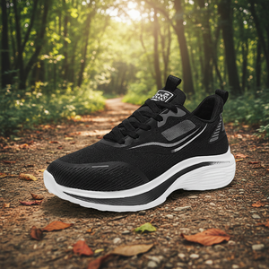 Chaussures <span class=keywords><strong>de</strong></span> sport décontractées unisexes légères antidérapantes pour l'automne, nouvelle vente en gros, coussinets respirants en maille à lacets, tendance en PU - Product Image 1