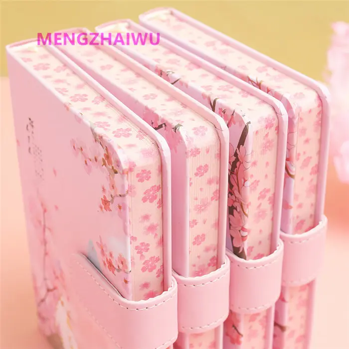 Блокнот в твердой обложке, набор красивых канцелярских принадлежностей для детей, с принтом в виде розового цветка вишни, 2021 персонализированный Дневник для девочек
