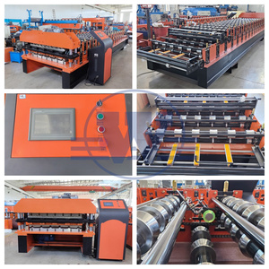 เครื่องขึ้นรูปลอนหลังคาเหล็กสองชั้น Wadley ผลิตภาพสูง 220/380V ความกว้างการป้อนวัสดุ 1000-1220 มม. สำหรับหลังคาและผนัง - Product Image 5