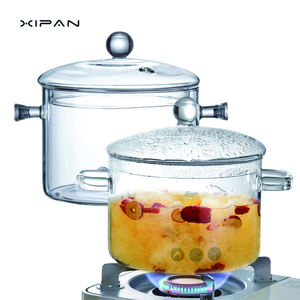 Vente <span class=keywords><strong>en</strong></span> gros de casseroles <span class=keywords><strong>en</strong></span> verre transparent à haute teneur <span class=keywords><strong>en</strong></span> borosilicate Offre Spéciale avec couvercle à deux poignées - Product Image 1