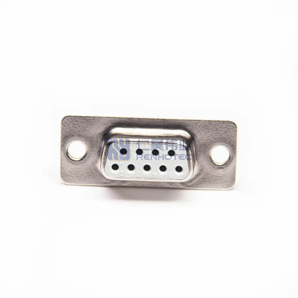 DB9 Female Connector Male 9 Pin Plug Terminal White Rubber Core RS232 Serial