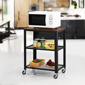 3-Tier <strong>Kitchen</strong> Bakers Cart <strong>on</strong> <strong>Wheels</strong> Industrial Mobile Food Serving Trolley <strong>Island</strong> China Cheap Rolling Cart Company Free Sample - Product Image 4