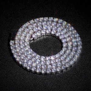 Collier Chaîne Tennis en Moissanite de Bonne Qualité, Plaqué Argent, Classique AFAR JEWELS pour Femmes et Hommes, Cadeaux pour Mariage, Anniversaire - Product Image 5