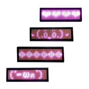 Mini pink 95*30mm led matrix panel wireless scrolling text message led names badges