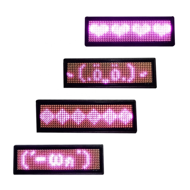 Mini pink 95*30mm Led matrix Panel Wireless Scrolling Text Message Led Names Badges