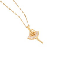 Collier pendentif danseuse de ballet élégant haut de gamme en acier titane pour femme, chaîne de clavicule, best-seller transfrontalier