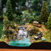 Vitrine de photographie de bac à sable miniature fait à la main 30*40cm personnalisé 1/64 échelle Land Rover Camel trophée scène pour les amateurs