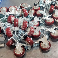 3 "4" 5 "Inch Vis M10 M12 Roulettes en PVC Roues Roulement à usage moyen PP Gris Chariot de meubles Frein pivotant Cache-poussière Personnaliser OEM