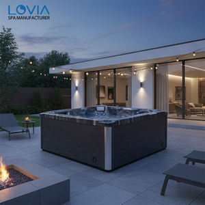 Nueva Llegada de Jacuzzis de Hidromasaje al Aire Libre, Jacuzzi Cuadrado con Hidromasaje Doble - Product Image 1