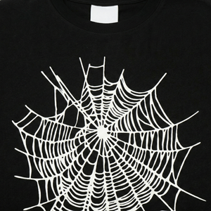 T-shirt da uomo di alta qualità con ricamo a ragnatela, in cotone pesante 300GSM, con grafica sul petto, stile streetwear, vestibilità ampia, design di tendenza - Product Image 6