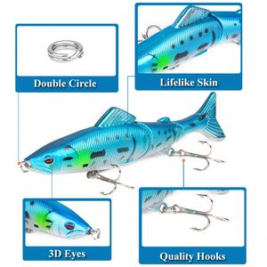 Señuelo de Pesca Duro, Cebo Artificial de 3 Articulaciones, 13cm/18g, Minnow Grande, Atrae Lubina, Peces de Agua Dulce, Salmón y Bagre - Product Image 2