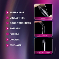 Gel de Uñas Transparente de Almendra de Alta Calidad, PMMA Suave, de Lujo, Grueso, de Cobertura Completa, Pre-Diseñado, en Oferta