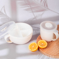Boîte à lunch ronde en plastique moderne, compatible micro-ondes, avec couvercle à valve pour une conservation optimale de la fraîcheur