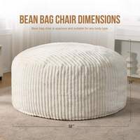 Fauteuil pouf géant pliable moderne et mignon, une place, grand sac de rangement, fauteuil bean bag moelleux, avec logo personnalisé, rembourrage et housse lavable, pour adultes