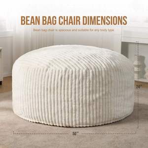 Grand fauteuil paresseux géant et moelleux, <span class=keywords><strong>pouf</strong></span> sac de rangement, avec logo personnalisé, rembourrage inclus et housse lavable pour adultes - Product Image 2