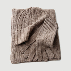 Conjunto de Bufanda, Gorro y Guantes de Lana Tejida, Accesorios Cálidos de Invierno, Fábrica de Mongolia Interior - Product Image 2