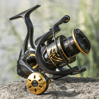 Moulinet de pêche LINNHUE 2800-4800 6 roulements à billes, 12 kg de résistance maximale, 5.1:1, bobine métallique, poignée ergonomique, moulinet spinning, accessoire de pêche longue portée, Pesca