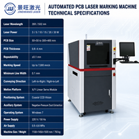 Machine de marquage laser pour circuits imprimés (PCB) pour la production de composants électroniques de haute complexité, avec chargement, positionnement, lecture et déchargement automatiques