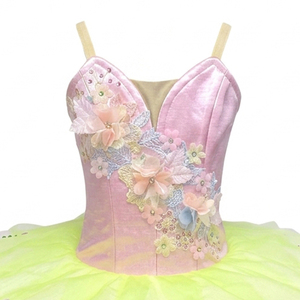 Tutú de Ballet Profesional Color Rosa Pastel con Apliques Florales, Pedrería, Diseño de Flor de Loto, para Actuaciones Escénicas, Traje Clásico de Ballet - Product Image 2