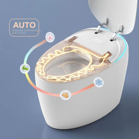 Toilette intelligente électrique à chasse d'eau automatique, cuvette de toilette intelligente avec bidet intégré pour salle de bain