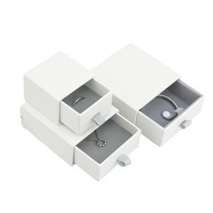 Slide Out Long White Custom logo <b>Empty</b> Jewelry <b>Boxes</b> for Necklaces Cardboard 9x9x4 Jewelry <b>Boxes</b> Storage for <b>Gift</b> Wrapping - Product Image 1