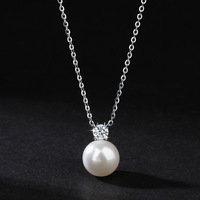 S925 Silber Moissanit Perlen Schmuckset, Luxuriöses Nischen-Moissanit Halskette und Ohrringe, Damen Hochzeits- und Partyschmuck