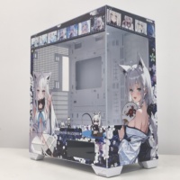 VK03 Shirakami Fubuki Full Tower Vertical Aluminum Alloy ATX Desktop Gaming Computer Case with Side Panel Window