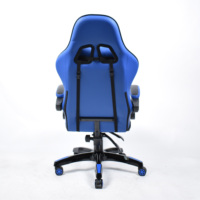 Silla de Esports de Piel Sintética Azul al por Mayor, Silla de Juego para PC con Reposabrazos Articulados para Adultos