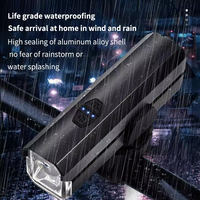 Lampe de guidon en aluminium étanche 1500 Lumen 5000MAH USB-C rechargeable pour vélo Lampe avant à LED pour vélo MTB Highlight