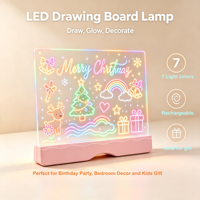 Lampe de Table LED Néon Tactile à 7 Couleurs Changeantes, Tableau Lumineux Effaçable en Acrylique pour Messages, Décoration de Fêtes DIY, Lampe de Nuit Décorative