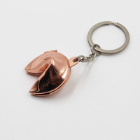 Porte-clés porte-bonheur en métal or Rose avec Capsule pliable