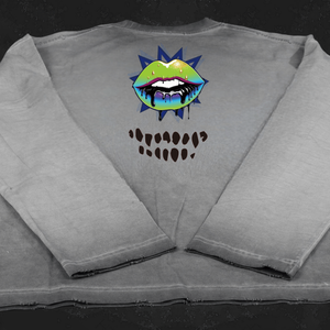 Camiseta Informal de Manga Vaquera con Lavado Ácido, Estilo Vintage, Desgastada y Desteñida, de Alta Calidad Personalizada - Product Image 3