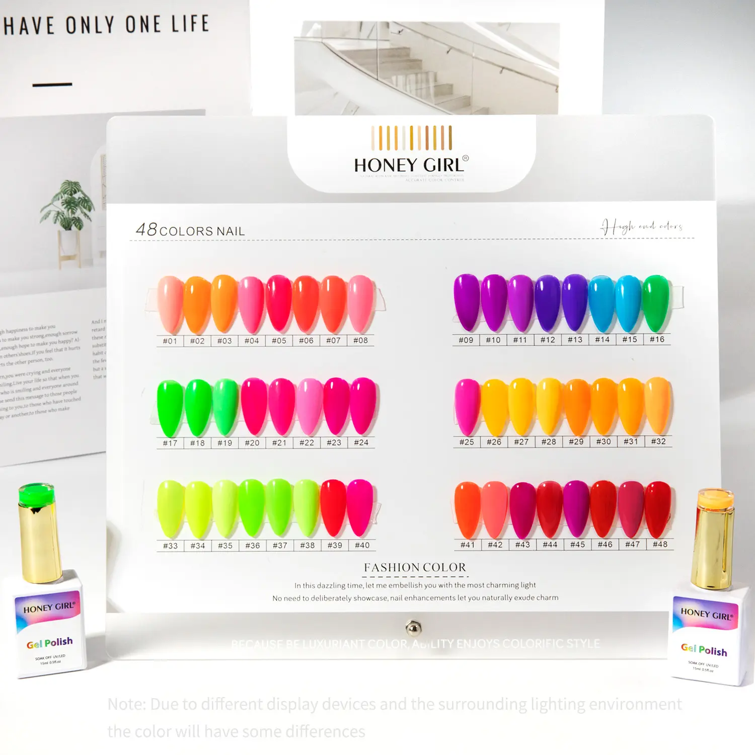 Set di 48 colori Set di Gel al Neon Uv Set di smalto su misura pacchetto di bottiglie prodotti per unghie Salon Gel unghie Gel smalto