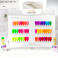 Kit de vernis à ongles en gel UV LED HONEY GIRL 48 couleurs, 15 ml, écologique, végan, couleurs fluorescentes néon pour salon et usage domestique