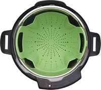 Panier vapeur en silicone idéal pour cuire à la vapeur les légumes, le poisson et plus encore, compatible lave-vaisselle, résistant à la chaleur (vert)