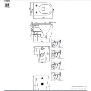 Scarabeo Moon celed Tank wc a doppio sciacquone allungato monoblocco montante montate sul pavimento - Product Image 3