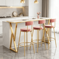 Ensemble table et chaises longues de style européen pour mur, idéal pour salons de thé, comptoirs de bar, design minimaliste et moderne, luxe léger