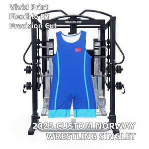 Nouveaux justaucorps de lutte personnalisés pour hommes 2025, extensibles, 200 GSM, durables, respirants, légers, entièrement sublimés, Norvège - Product Image 2