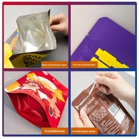 Sachets personnalisés en plastique de qualité alimentaire avec fermeture éclair, en aluminium, pour l'emballage de snacks, modèle KR020, conception de motif gratuite