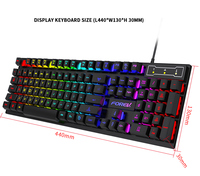 Clavier de jeu filaire 104 touches avec rétroéclairage couleur assorti, sensation mécanique, programmable, touches flottantes, pour ordinateur et e-sport