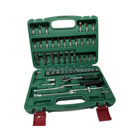 Ensemble d'outils de réparation automobile et domestique en acier au carbone OEM de 46 pièces avec étui rigide et douilles rouges