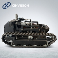 Tondeuse à gazon télécommandée sur chenilles avec moteur 452CC certifié CE 60 °   Tondeuse à gazon commerciale robuste pour pentes, largeur de coupe 800 mm, pour escalade extrême