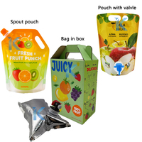 Sac en boîte avec robinet pour distributeur de jus, vin, café, liquide, eau, en aluminium aseptique, imprimé avec une marque personnalisée, 3L, 2L