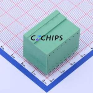 DB2ERH-3.81-2*8P-GN Plug-in Terminal Block Bent Lead Through Hole,P=3.81mm Board-to-Board / Socket - Closed 2x8P 3.81mm Green - Product Image 2