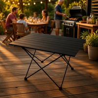 Table pliante en aluminium robuste, portable, pour cuisine, salle à manger, camping en plein air, avec pieds en forme de X, pour la randonnée, la pêche, le pique-nique, les voyages