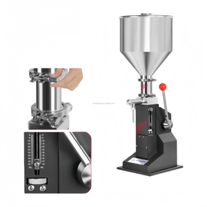 Manual Small <b>Hand</b>-Press Filling Machine with Scale for Cosmetics Paste Liquid Jam Chili Sauce and Other Thick Liquids - Product Image 4